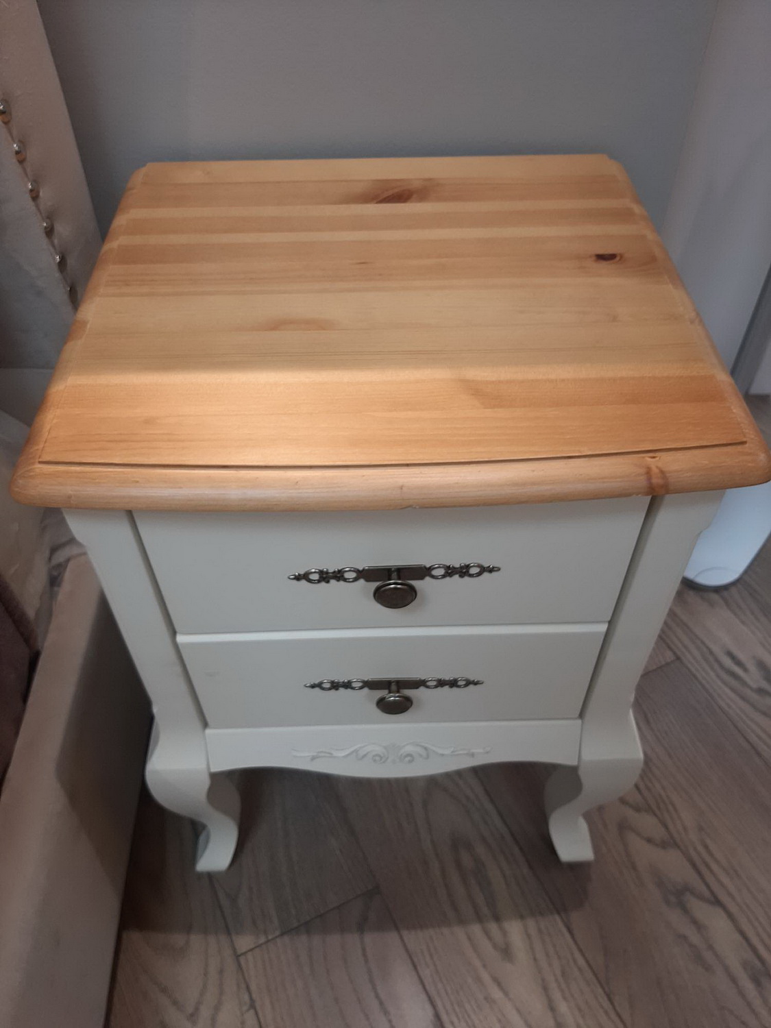 Тумба прикроватная 2 ящика белая Ари-Прованс №2