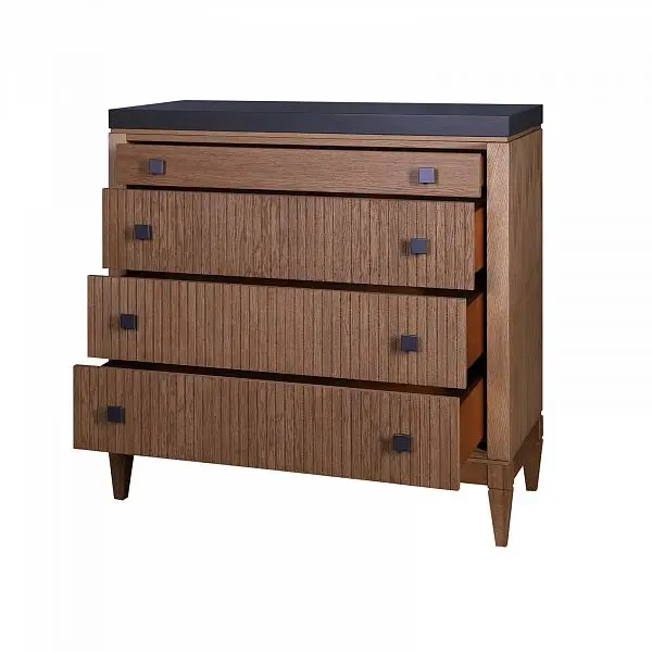 Комод с 4 ящиками из дуба Фокстрот 204B (дуб натуральный/бетон)