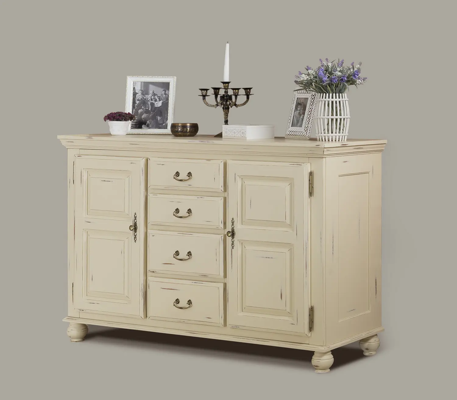 Комод 4 ящика белый Бьерт 1-14 сосна