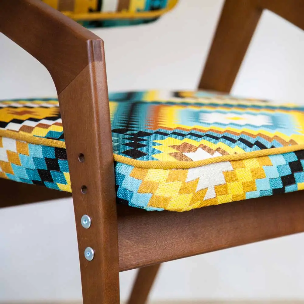 Стул массив березы Rabbit Wood Бруно орех+гобелен Узор