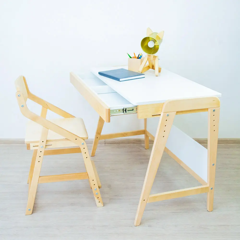 Стол массив березы Rabbit Wood Вуди белый