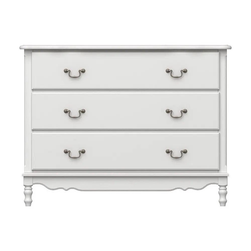 Комод с 3 ящиками белый Верден