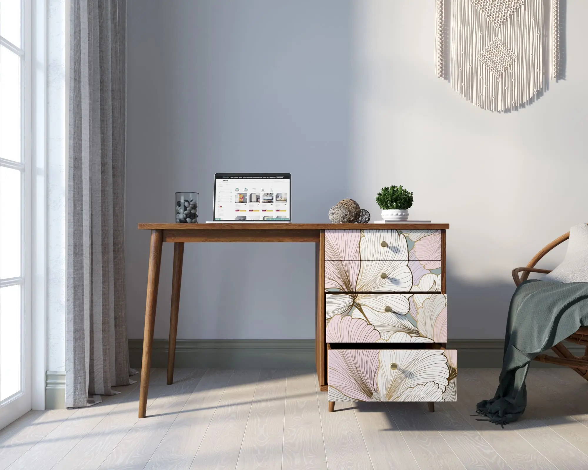 Стол рабочий "Berber" с одной тумбой