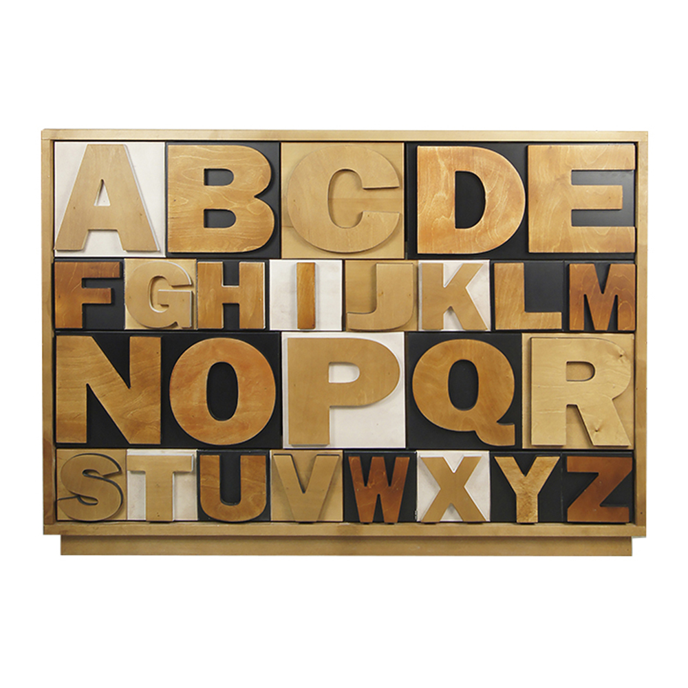 Комод из дерева «Alphabeto Birch» 10 ящиков арт AL-01/2ETG/4