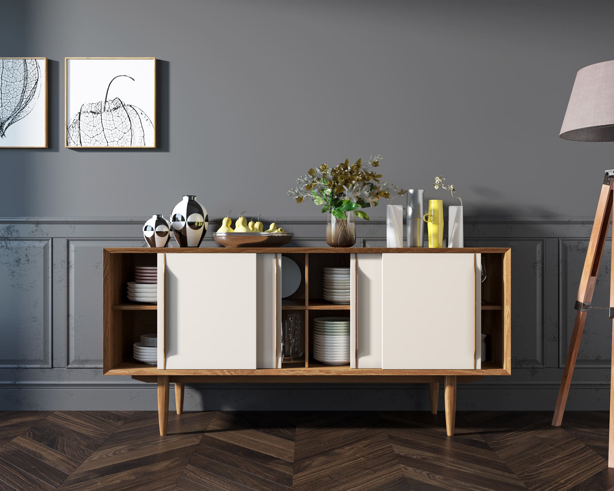 Комод «Bruni white» четыре дверки