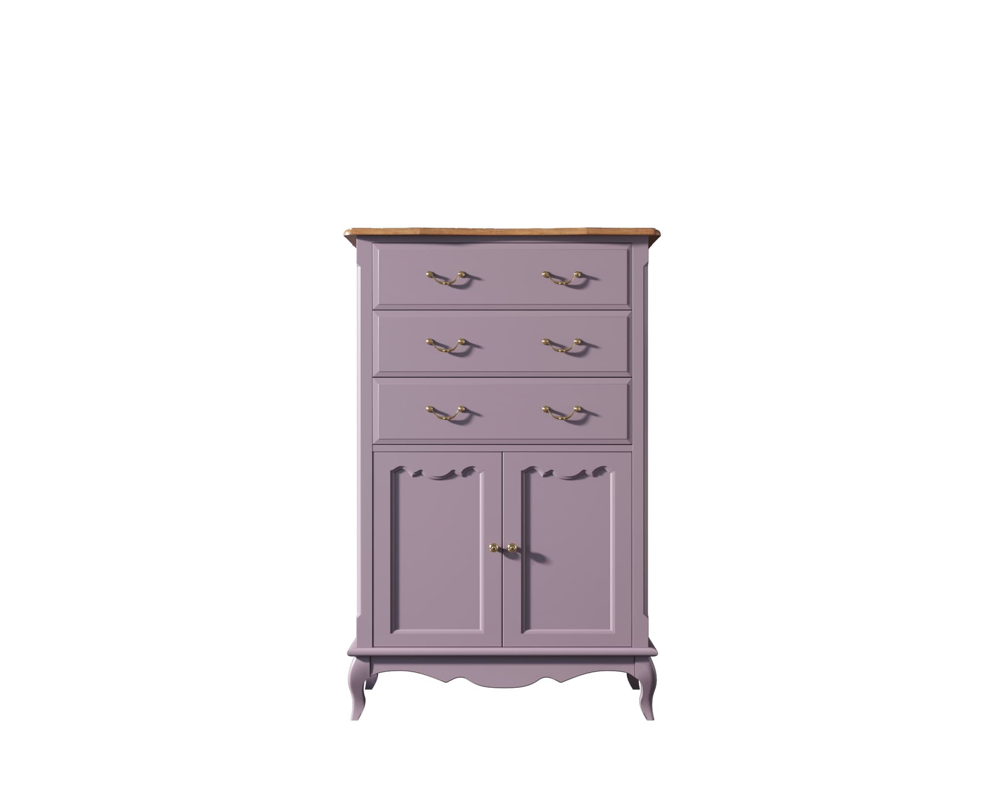 Комод деревянный Leontina Lavanda три ящика две дверки арт ST9354L