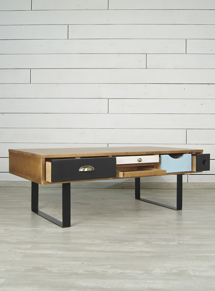 Стол журнальный с ящиками «Aquarelle Birch"