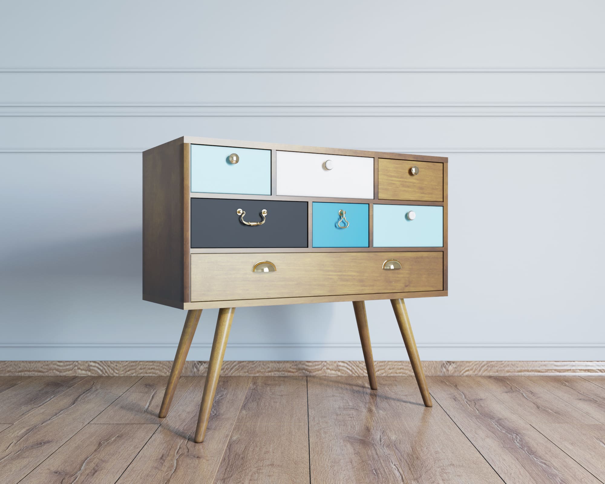 Комод на высоких ножках «Aquarelle»