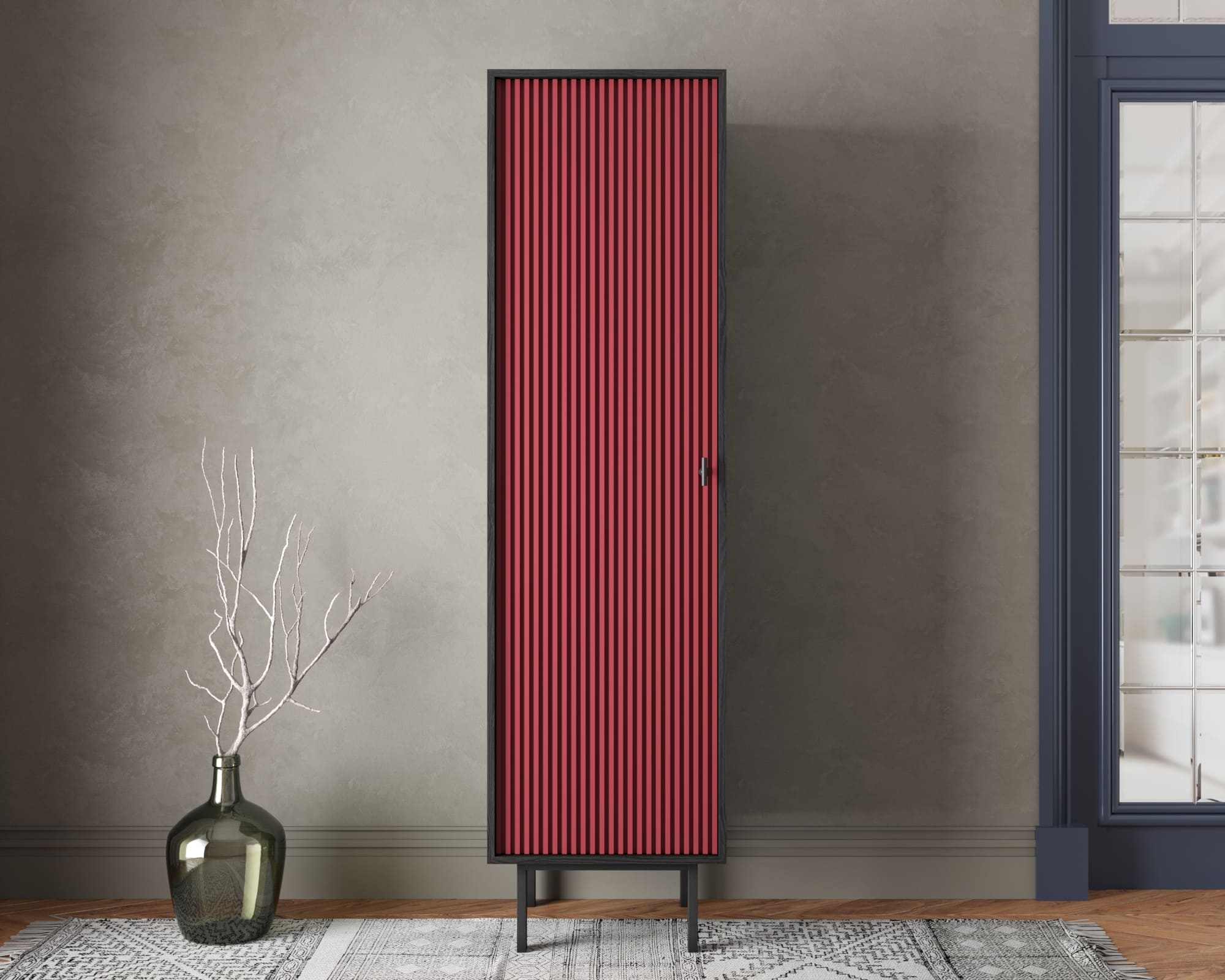 Шкаф c одной дверкой "Emerson" арт EM101/red/L