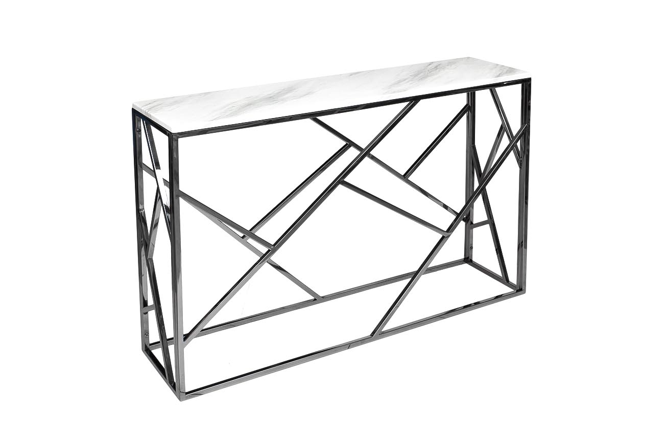 GY-CST2051214BLSM Консоль искусственный мрамор/ темный хром