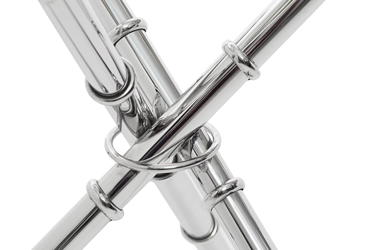 13RX6035-SILVER-Стол журнальный стекло прозр./серебро