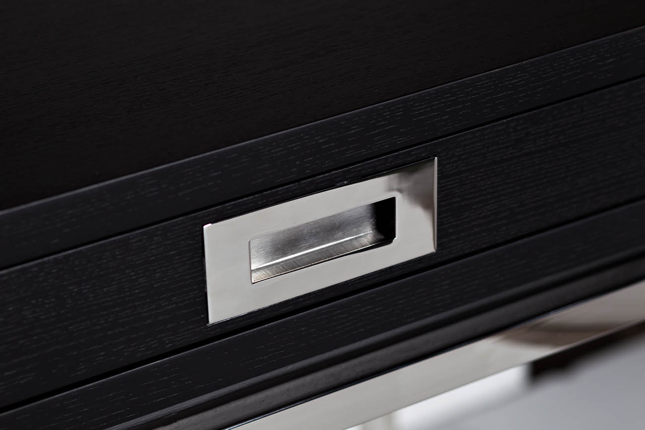 46AS-D4084-BL Стол письменный черный/хром