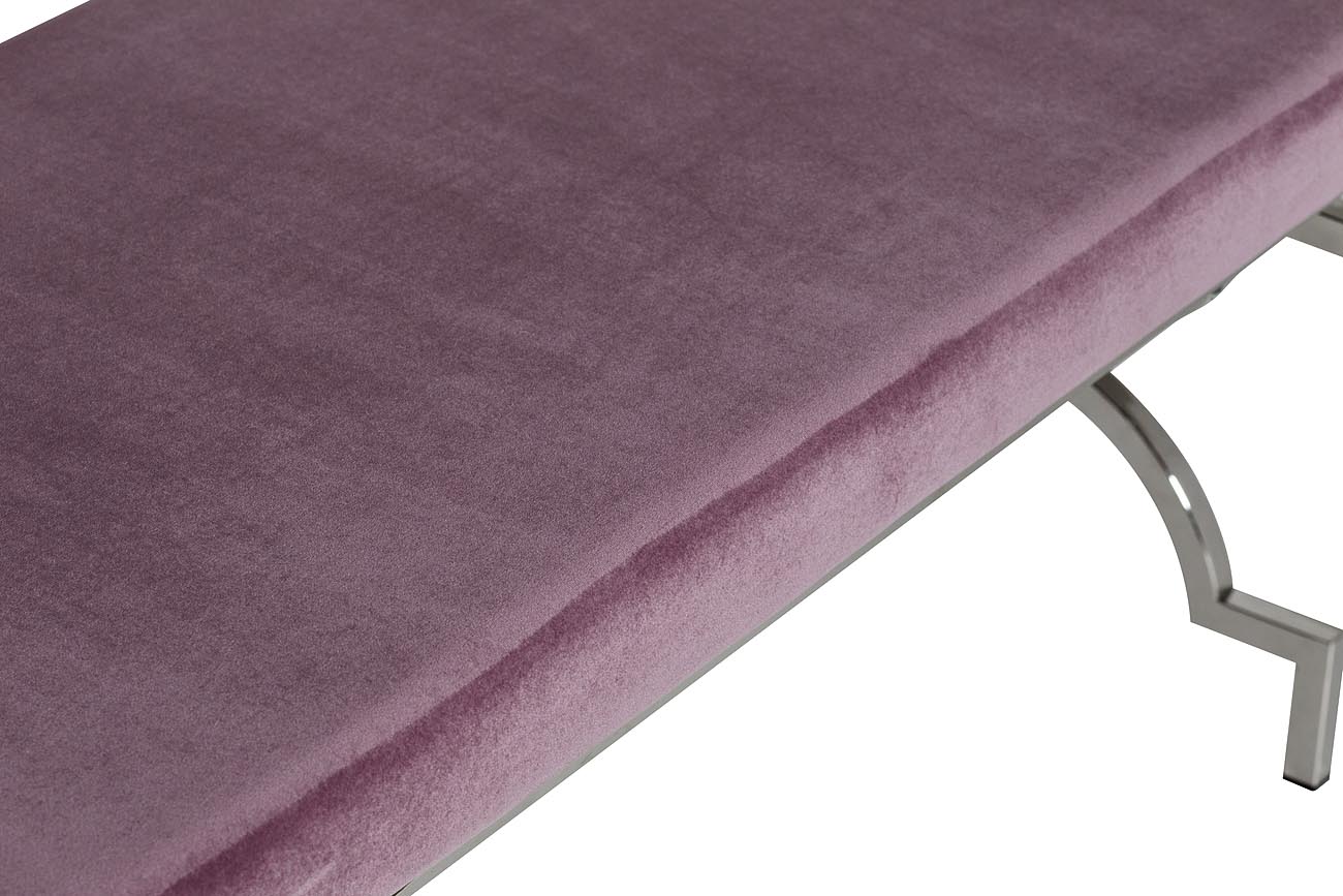 47ED-BEN006-LL Банкетка дымчато-сиреневый велюр/хром
