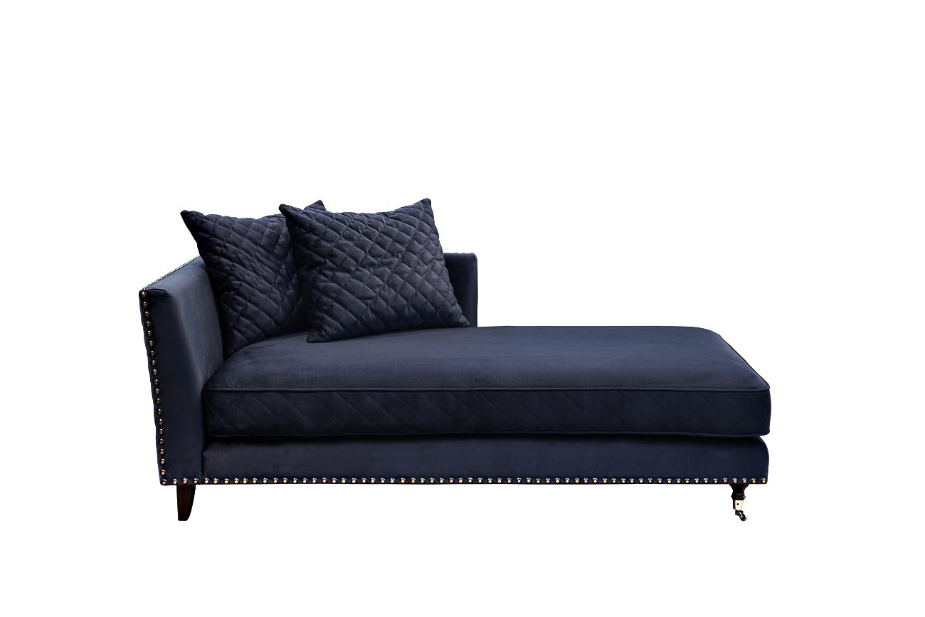 Диван-Кушетка Sorrento правая, велюр тёмно-синий Bel18