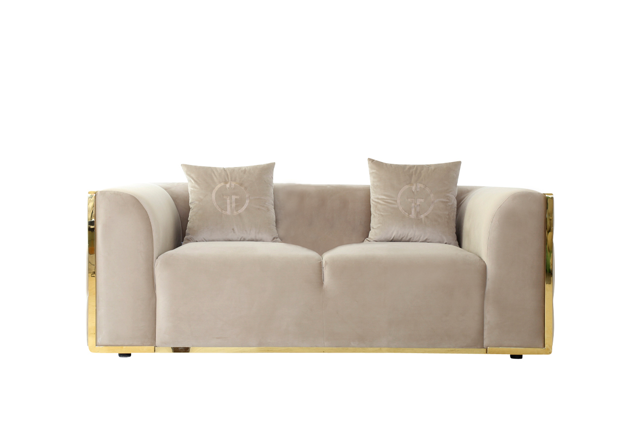 102AN-DIV-9172-BEG Диван Bern двухместный, велюр бежевый