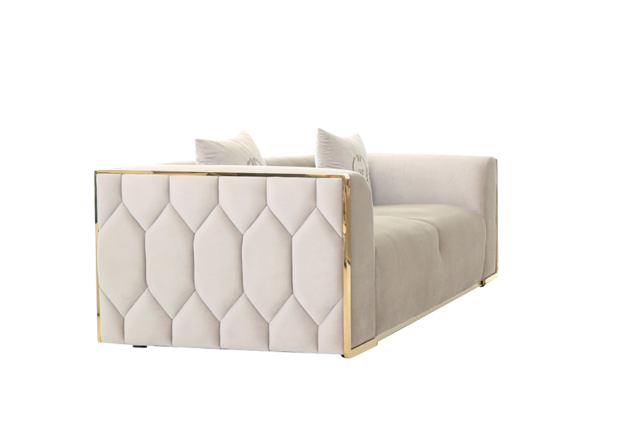 102AN-DIV-9172-BEG Диван Bern двухместный, велюр бежевый