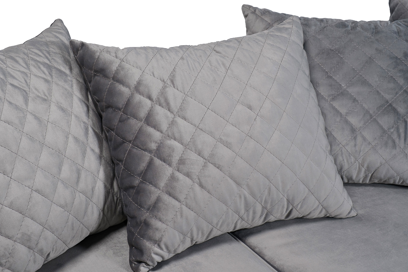 Диван Sorrento(K) 230M трехместный раскладной c кантом, велюр светло-серый Bel40+Bel40