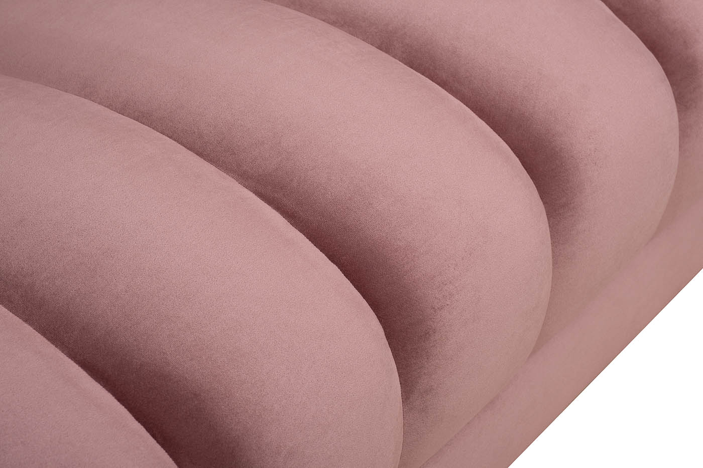 Диван Fabio трехместный, велюр розовый Colton 007-ROS, 2 подушки