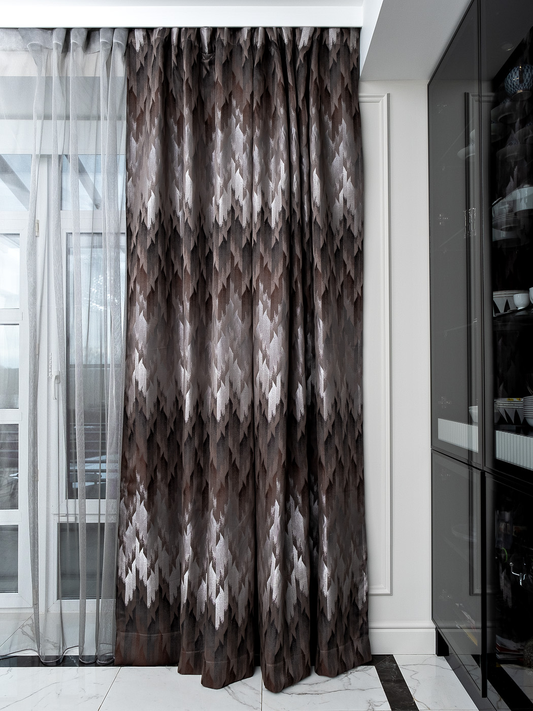 121GD-03603 Портьера CASCADA серая