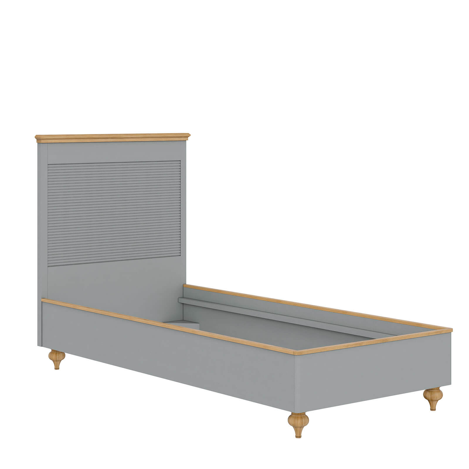 Кровать "Рандеву" МДФ 900 (серый 7042/антик 24)