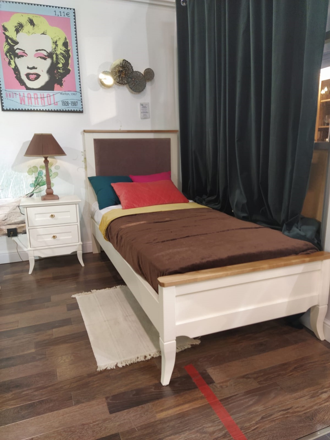 Кровать односпальная светлая "Римини" 90х200 (выставочный образец)