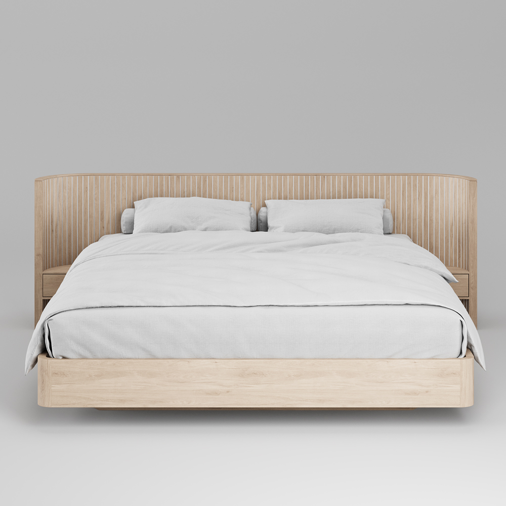 Кровать массив дуба Eclipse 1600х2000 с низким изголовьем ЭК202 без решетки