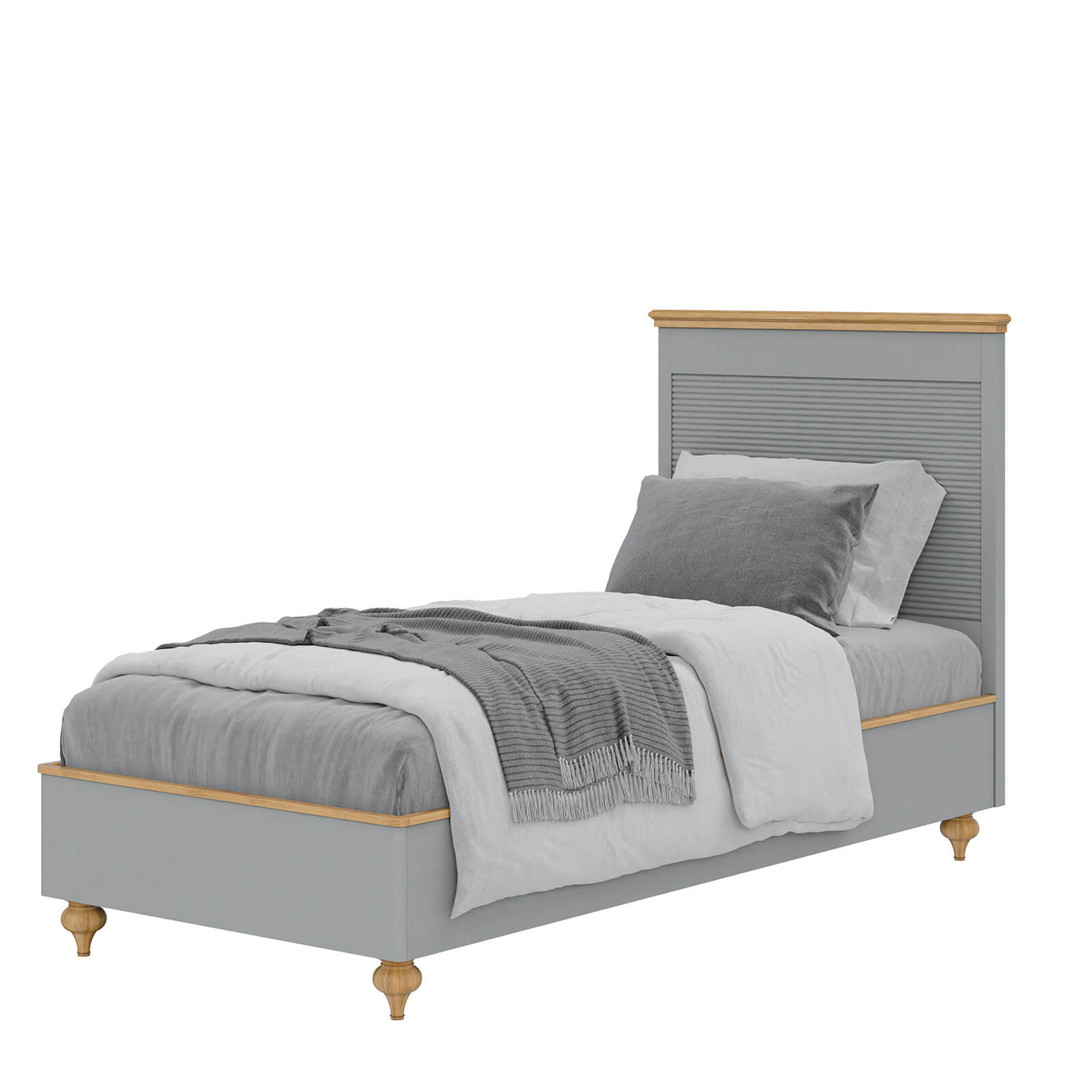 Кровать "Рандеву" МДФ 900 (серый 7042/антик 24)