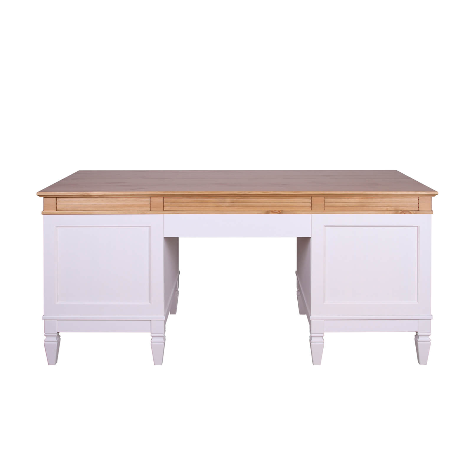 Стол письменный 6 ящиков "Ольса" 206 (белый лак/антик 24)