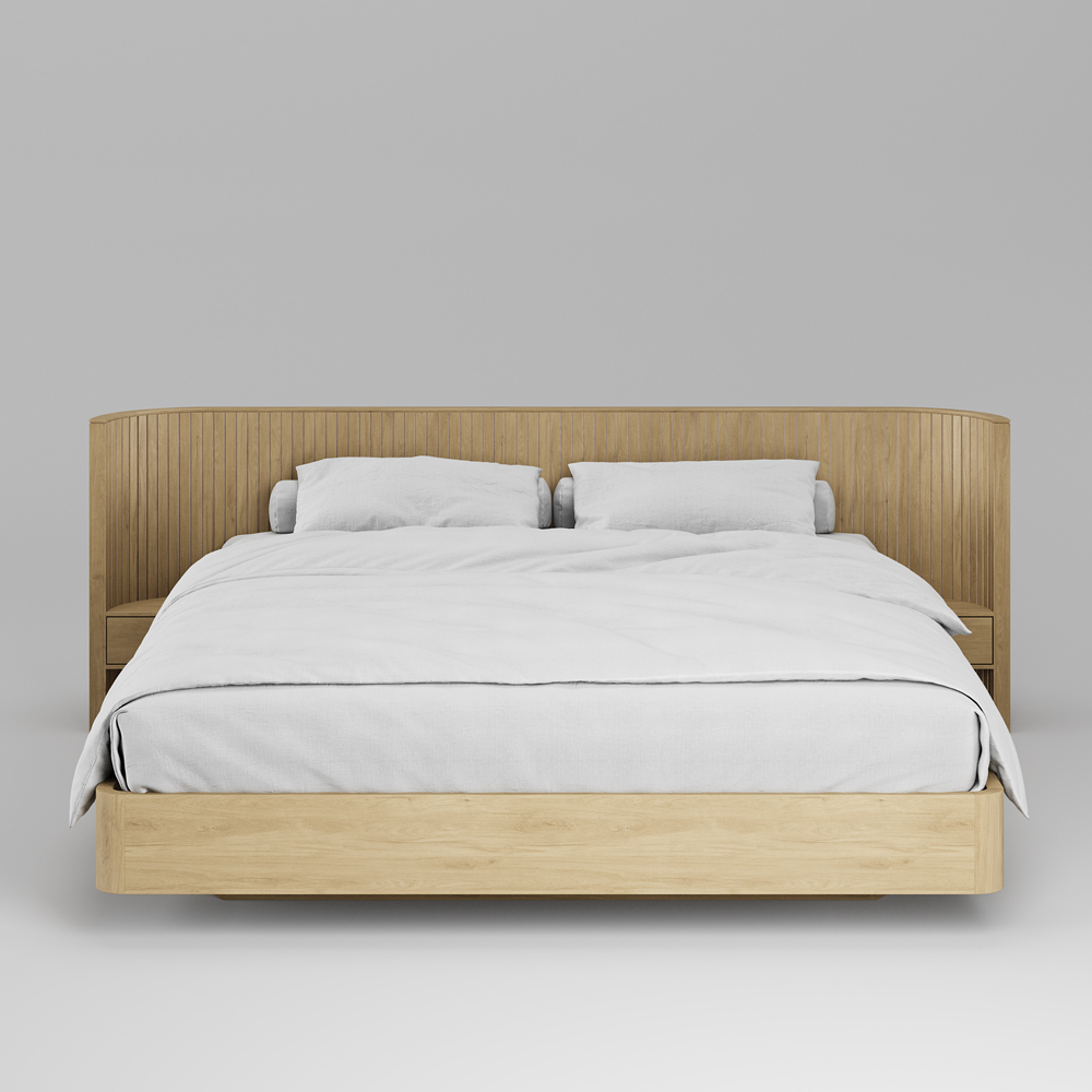 Кровать массив дуба Eclipse 1600х2000 с низким изголовьем ЭК202 без решетки