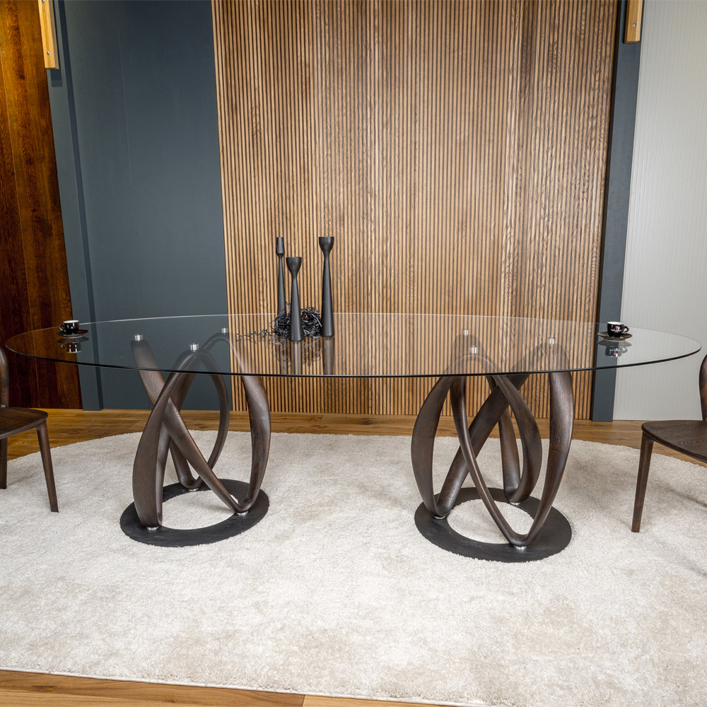 Стол Инфинити овальный стекло двойной 2200