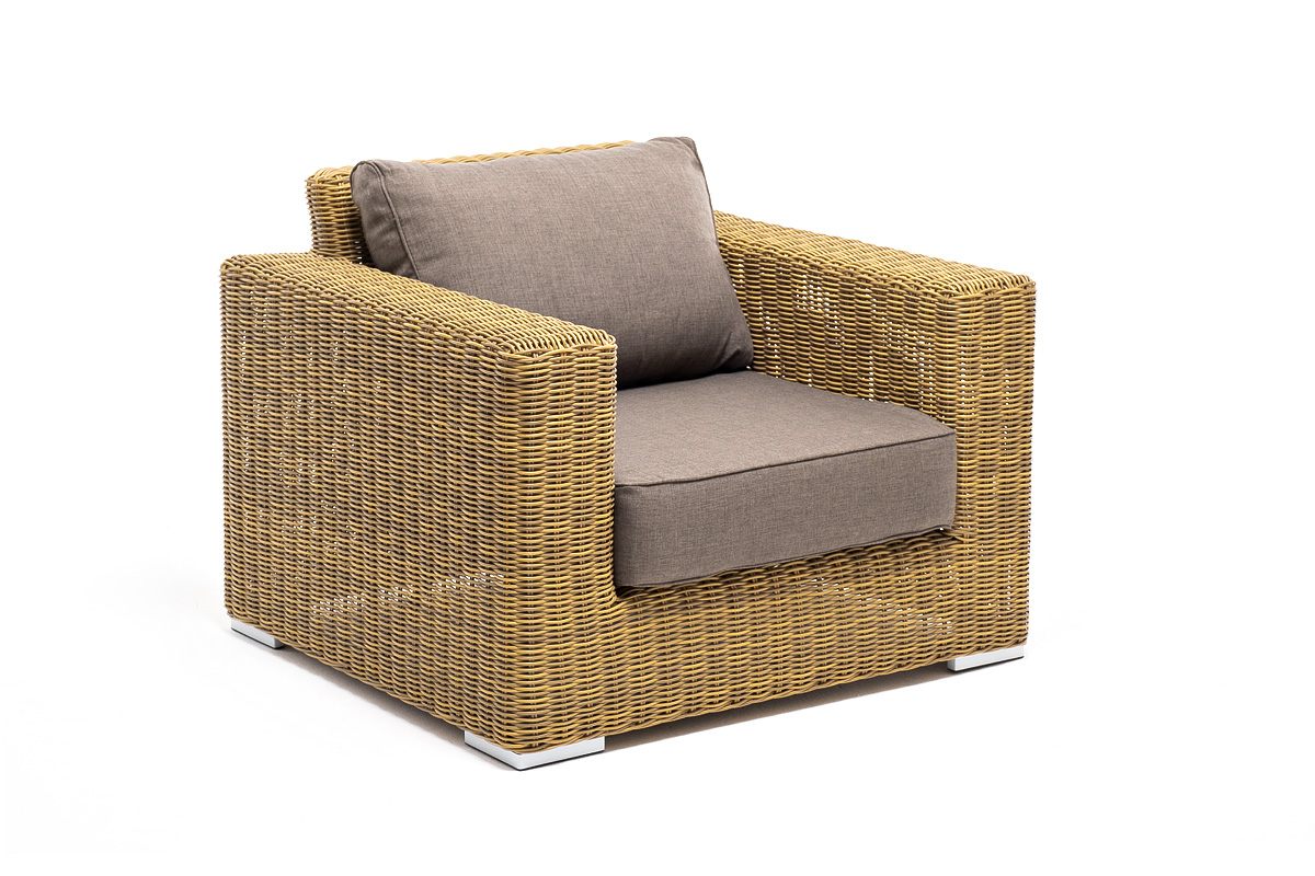 "Боналли" кресло из искусственного ротанга, цвет соломенный