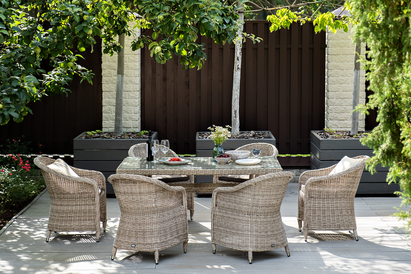 "Эспреззо" обеденная группа плетеная, цвет бежевый