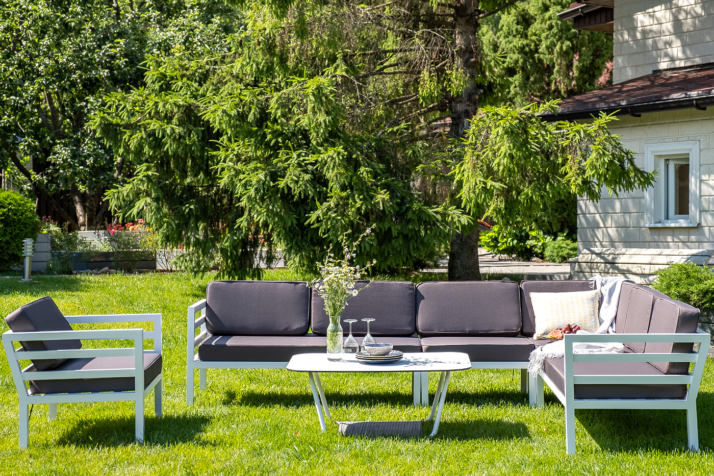 "Глорианте" модуль диванный центральный, каркас из алюминия