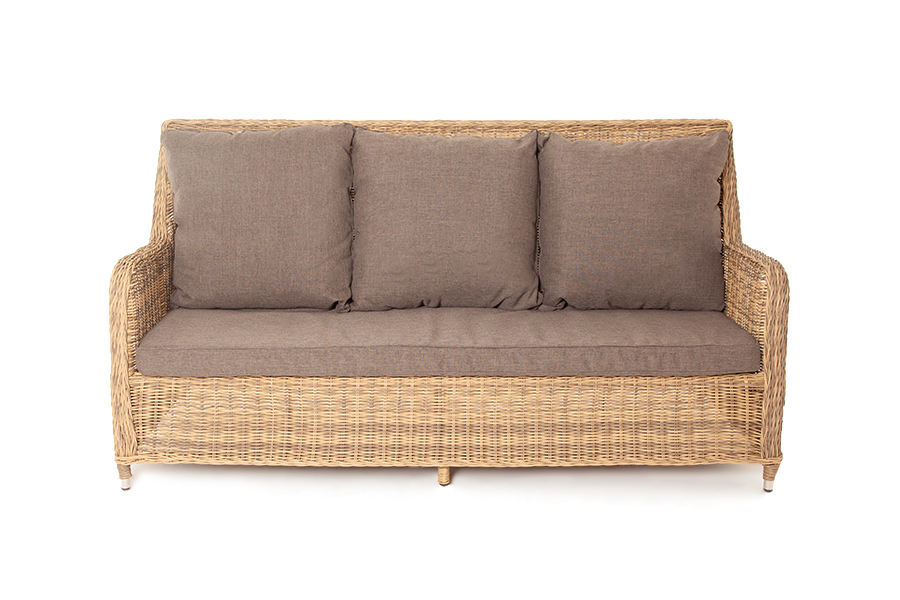 "Глиссандо" диван трехместный из искусственного ротанга, цвет соломенный