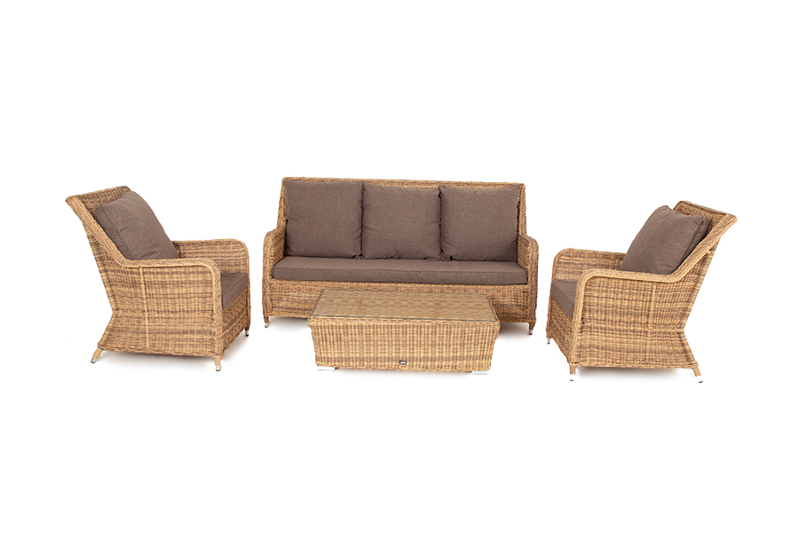 "Глиссандо" лаунж-зона из искусственного ротанга, цвет соломенный