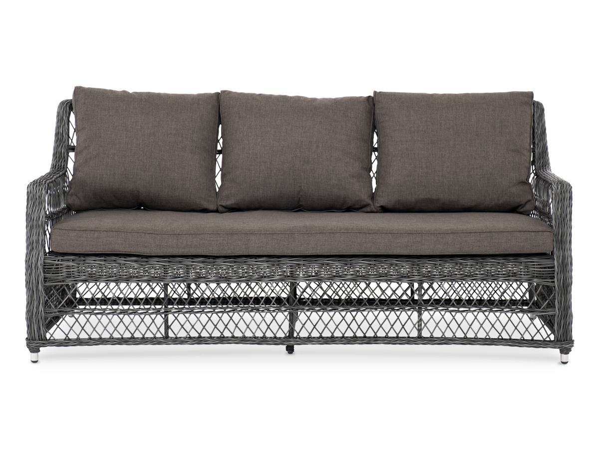 "Грандинелли" диван трехместный из искусственного ротанга, цвет графит
