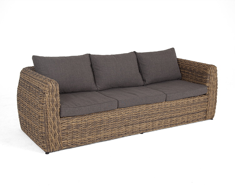 "Клиари" диван из искусственного ротанга (гиацинт) трехместный, цвет соломенный