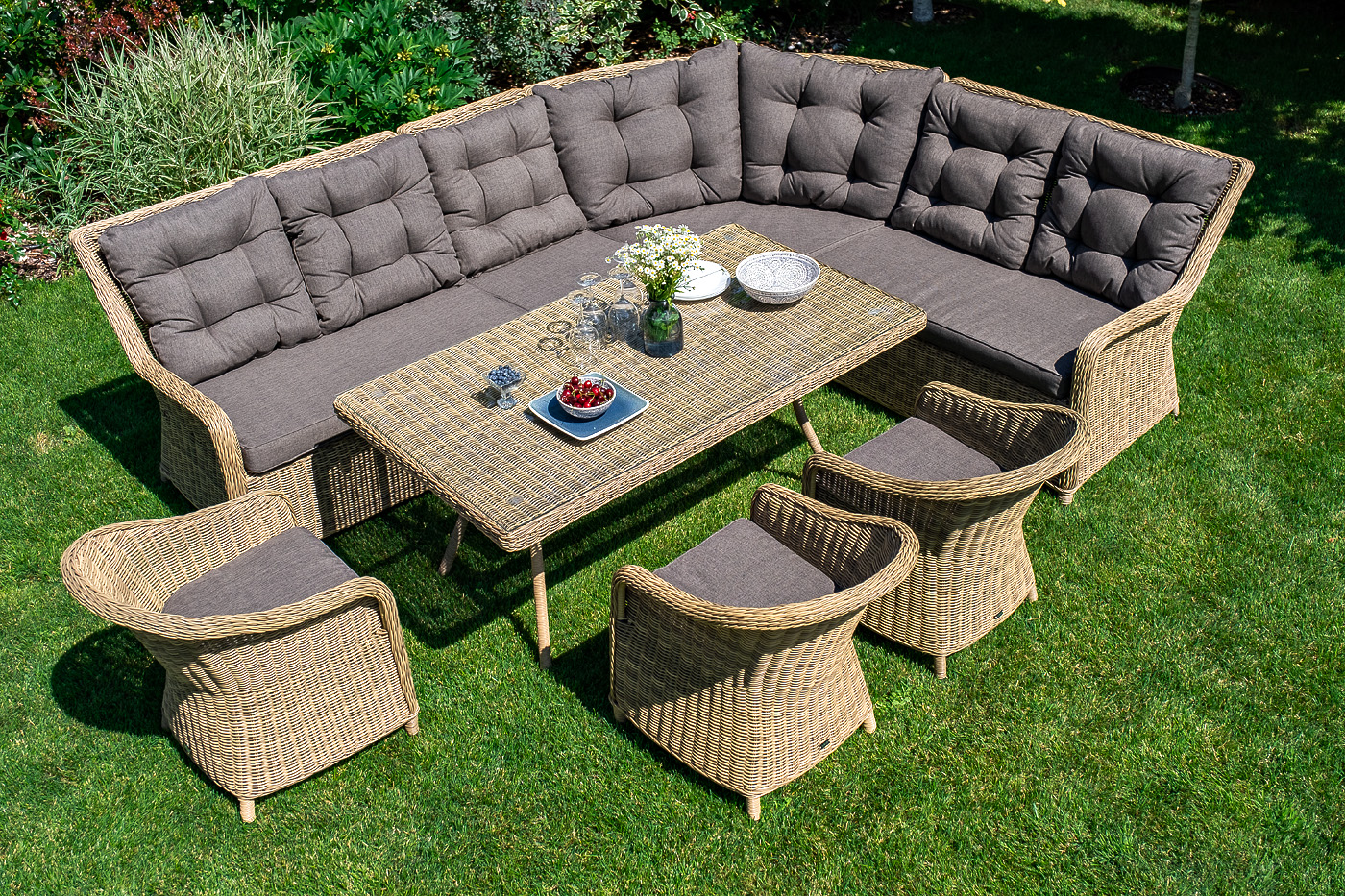 "Латтини" плетеный стол из искусственного ротанга 160х90см, цвет соломенный