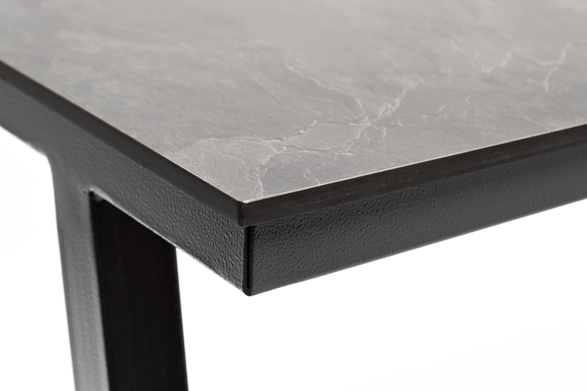 "Рио" стол барный из HPL 140х70см, H110, цвет столешницы "серый гранит"