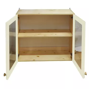 Шкаф настенный со стеклом Весури арт. 281 слоновая кость