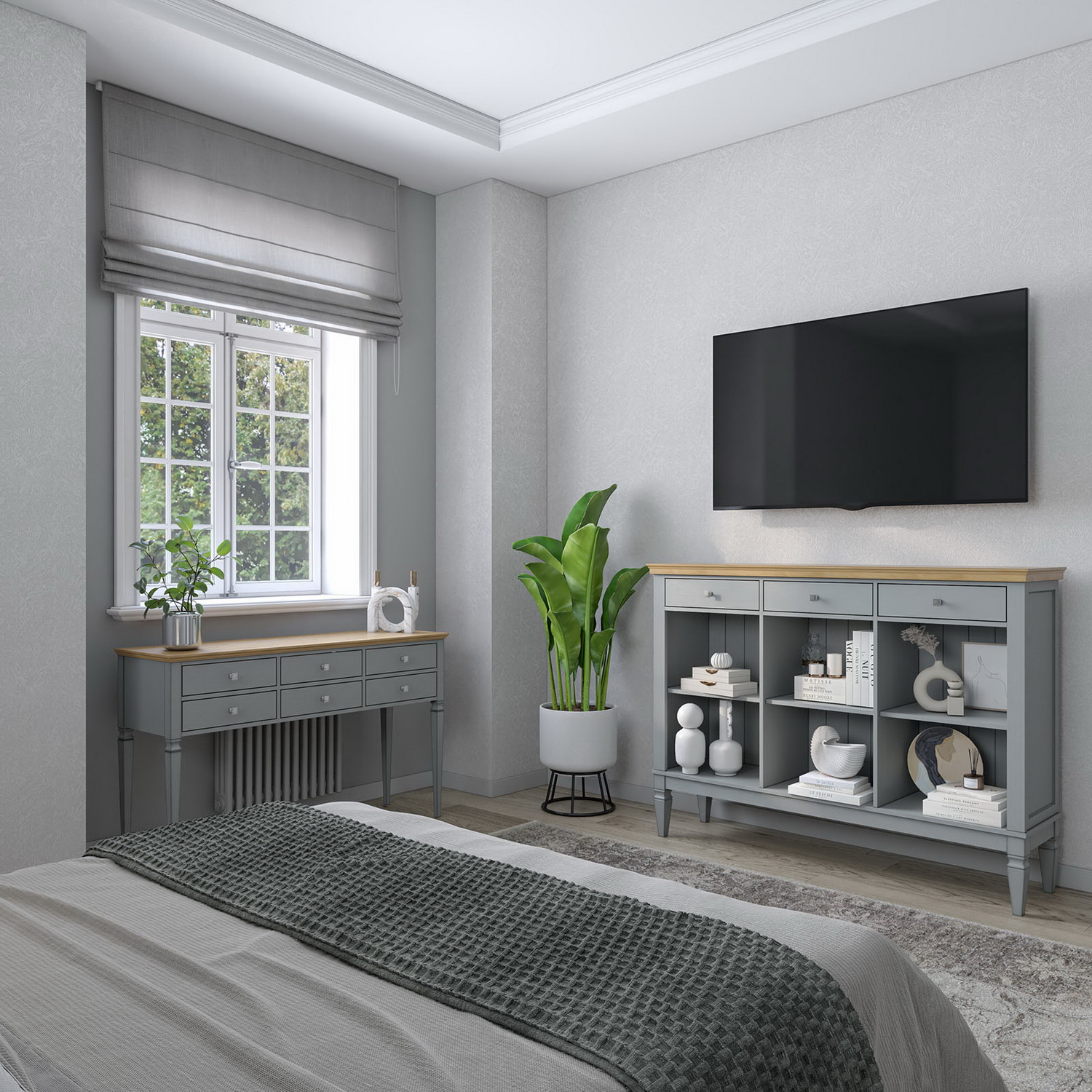 Комод Ольса 03 (серый 7042-антик24)