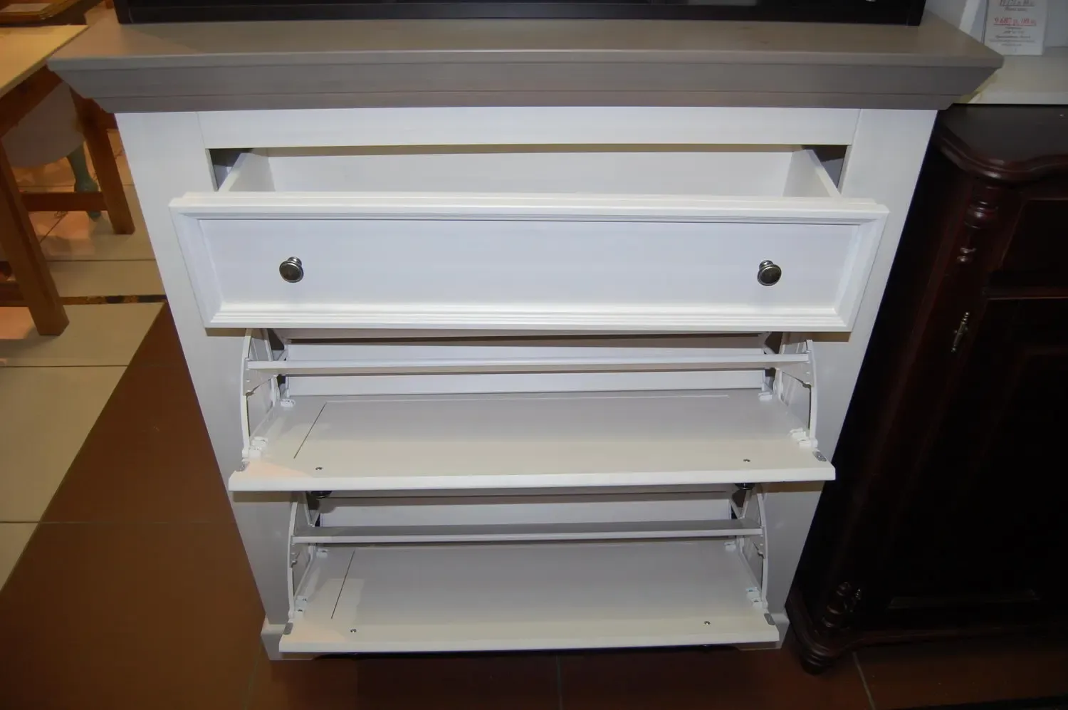 Тумба белая Форест для обуви (выставочный образец)