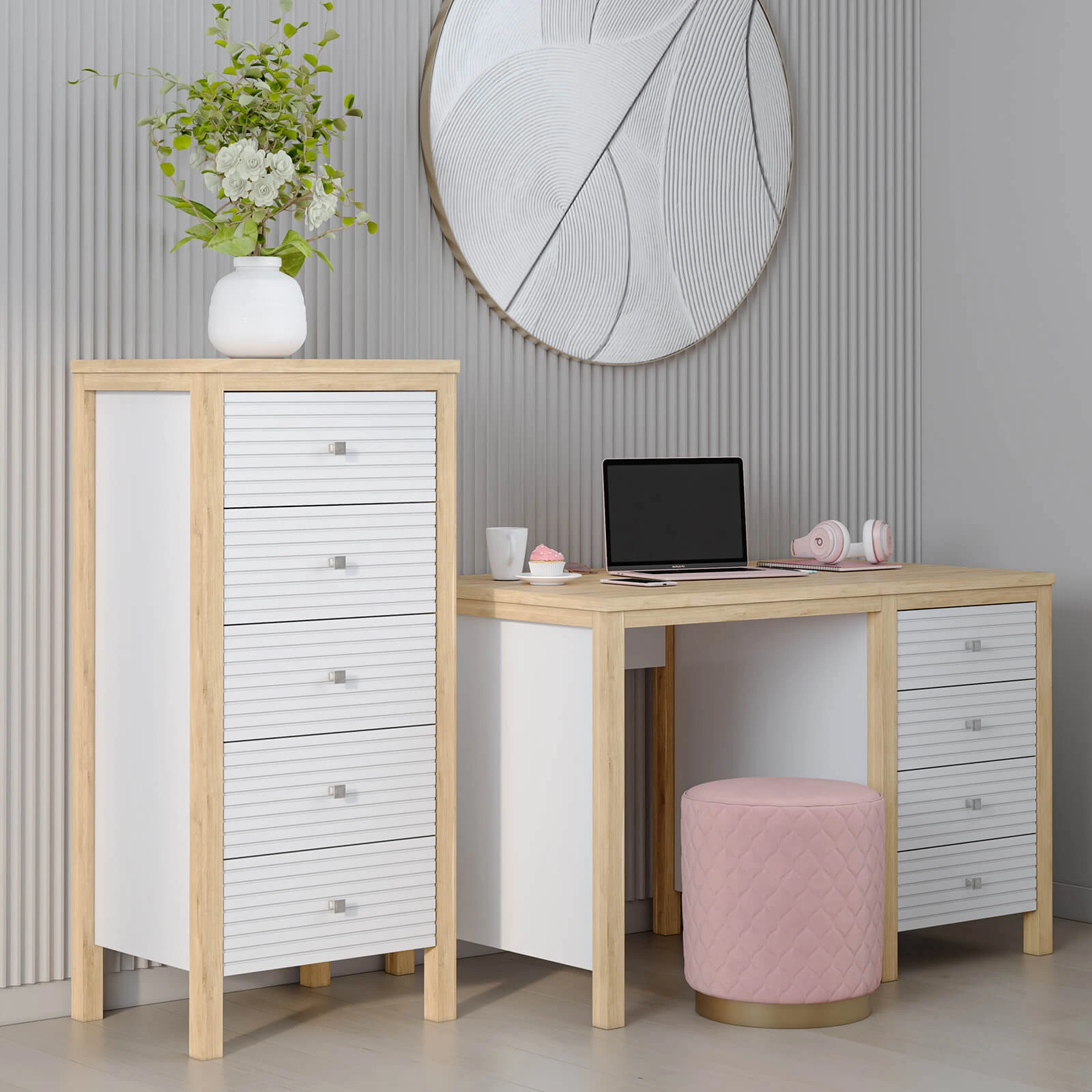 Комод массив сосны Вояж-05-Р/Я (Белый лак + антик №24)